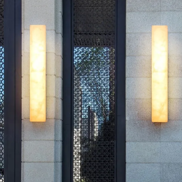 Outdoor LED Wall Lamp Waterproof 20W Marble Indoor Wall Light Modern Bedroom Warm White Light 110-240V