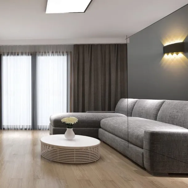 Outdoor LED Wall Lamp Waterproof 6W Up and Down Lighting Indoor Double-Head Curved Wall Light Modern Bedroom Warm White Light