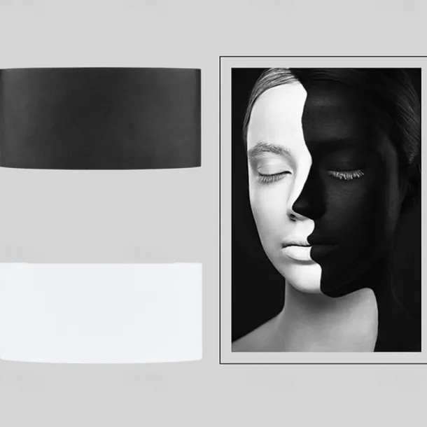 Outdoor LED Wall Lamp Waterproof 6W Up and Down Lighting Indoor Double-Head Curved Wall Light Modern Bedroom Warm White Light