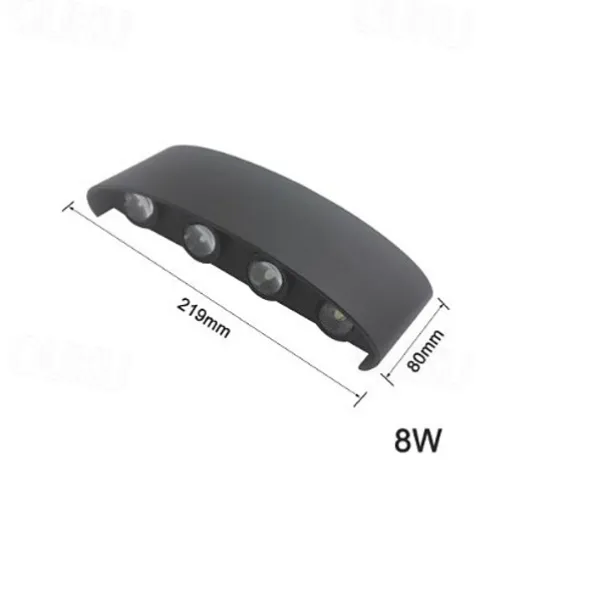 Outdoor LED Wall Lamp Waterproof 6W Up and Down Lighting Indoor Double-Head Curved Wall Light Modern Bedroom Warm White Light