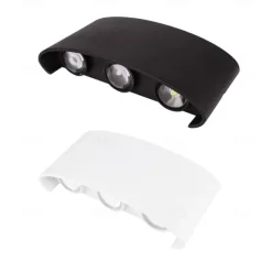 Outdoor LED Wall Lamp Waterproof 6W Up and Down Lighting Indoor Double-Head Curved Wall Light Modern Bedroom Warm White Light