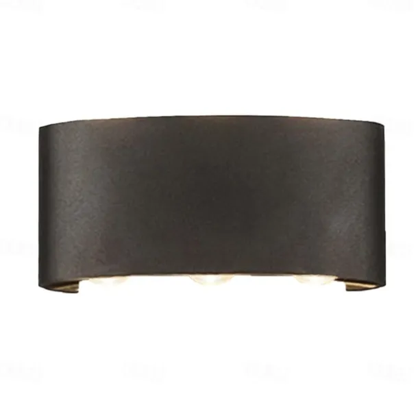 Outdoor LED Wall Lamp Waterproof 6W Up and Down Lighting Indoor Double-Head Curved Wall Light Modern Bedroom Warm White Light