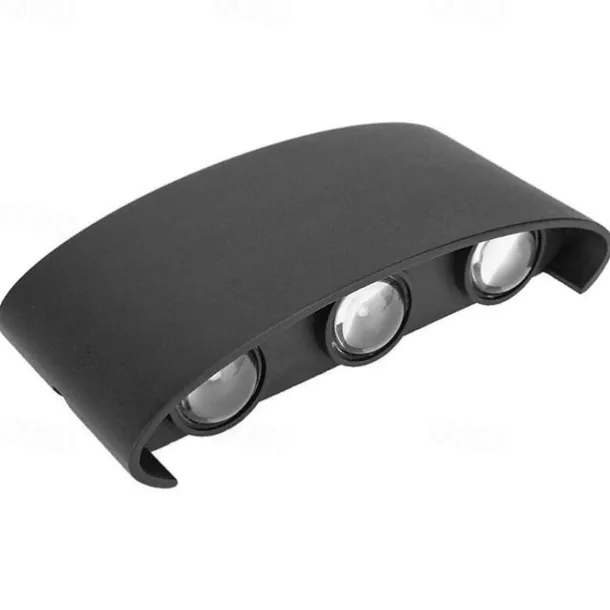 Outdoor LED Wall Lamp Waterproof 6W Up and Down Lighting Indoor Double-Head Curved Wall Light Modern Bedroom Warm White Light