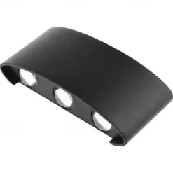 Outdoor LED Wall Lamp Waterproof 6W Up and Down Lighting Indoor Double-Head Curved Wall Light Modern Bedroom Warm White Light