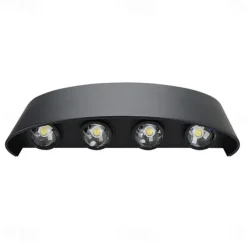 Outdoor LED Wall Lamp Waterproof 6W Up and Down Lighting Indoor Double-Head Curved Wall Light Modern Bedroom Warm White Light