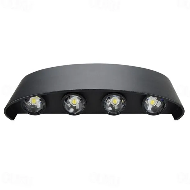 Outdoor LED Wall Lamp Waterproof 6W Up and Down Lighting Indoor Double-Head Curved Wall Light Modern Bedroom Warm White Light