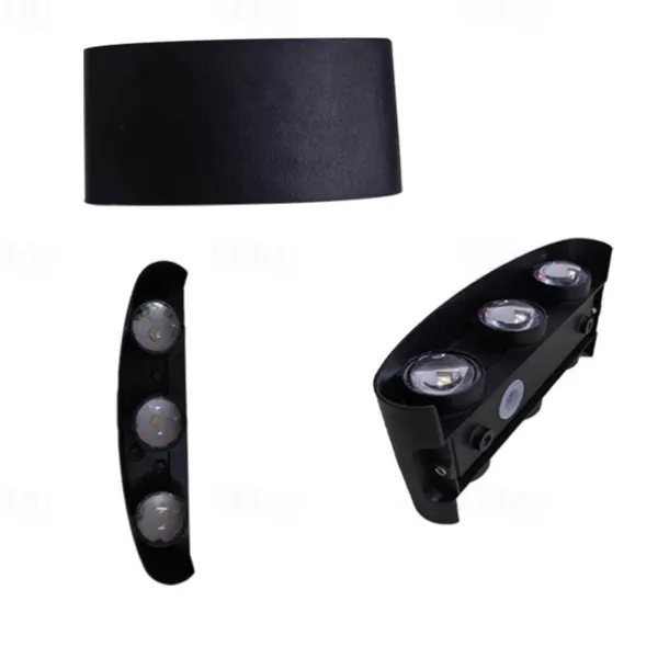 Outdoor LED Wall Lamp Waterproof 6W Up and Down Lighting Indoor Double-Head Curved Wall Light Modern Bedroom Warm White Light