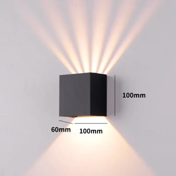 Outdoor LED Wall Lamp with Adjustable Beam Angle IP65 Waterproof Up and Down Lighting Indoor Double-Head Curved Wall Light Modern Bedroom Warm White Light