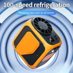 Outdoor Portable Fan with Power Bank – Type-C Fast Charging, LED Display, Cool Lighting, Skin-Friendly Silicone, Smart Latch Design for Camping, Hiking & Emergency Use