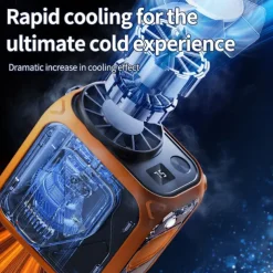 Outdoor Portable Fan with Power Bank – Type-C Fast Charging, LED Display, Cool Lighting, Skin-Friendly Silicone, Smart Latch Design for Camping, Hiking & Emergency Use