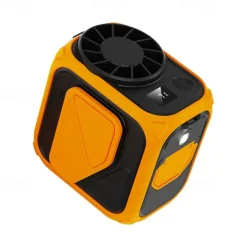 Outdoor Portable Fan with Power Bank – Type-C Fast Charging, LED Display, Cool Lighting, Skin-Friendly Silicone, Smart Latch Design for Camping, Hiking & Emergency Use