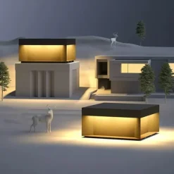 Outdoor Post Lights Retro Outdoor LED Deck Fence Cap Light for Patio Garden Decoration Fence Lights Warm White Stainless Steel Black Exterior Pillar 110-240V