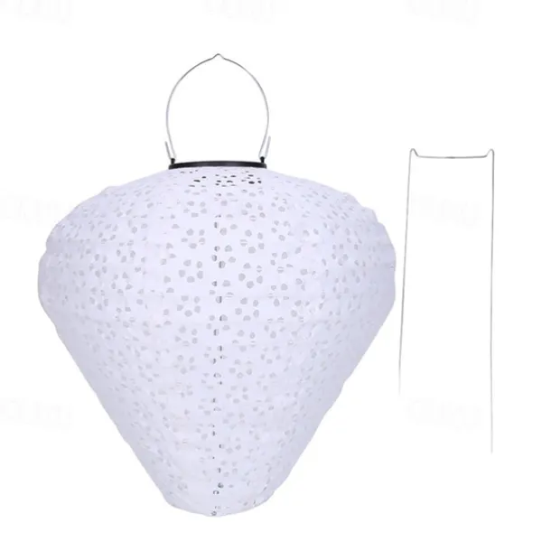 Outdoor Solar Decorative Lanterns Hanging With Hook Waterproof Built-In Battery Automatic Lighting Nylon Material For Yard Garden Lamp