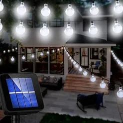 Outdoor Solar Globe String Lights, 10M 50 LEDs Waterproof Crystal Ball Lights with 8 Modes for Christmas, Wedding, Garden, Lawn, Party & Patio Decorations