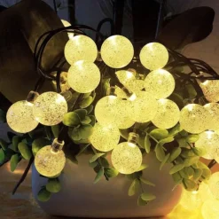 Outdoor Solar Globe String Lights, 10M 50 LEDs Waterproof Crystal Ball Lights with 8 Modes for Christmas, Wedding, Garden, Lawn, Party & Patio Decorations