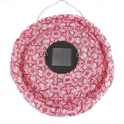 Outdoor Solar Lanterns Garden Splar Camping Hanging LED Light LED Solar Light Chinese Hanging Nylon Fabric Lantern Lamp for Home Outdoor Decor