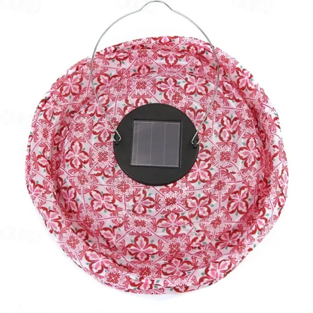 Outdoor Solar Lanterns Garden Splar Camping Hanging LED Light LED Solar Light Chinese Hanging Nylon Fabric Lantern Lamp for Home Outdoor Decor