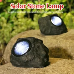 Outdoor Solar Pathway Spot Lights Rock Garden Light Waterproof for Walkway Yard Garland Lighting