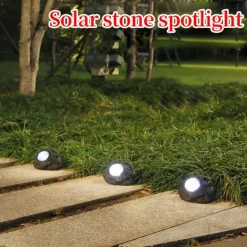 Outdoor Solar Pathway Spot Lights Rock Garden Light Waterproof for Walkway Yard Garland Lighting