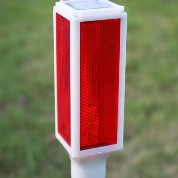 Outdoor Solar Roadblock Lamp 1/5pcs Benchmark Light Warning Light Traffic Road Obstacle Indicated Light Lawn LED Strobe Lamp Signal Lig