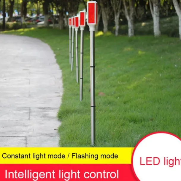 Outdoor Solar Roadblock Lamp 1/5pcs Benchmark Light Warning Light Traffic Road Obstacle Indicated Light Lawn LED Strobe Lamp Signal Lig