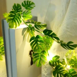 Outdoor Solar Roses Leaves Rattan String Lights 2m 20leds Fairy String Lights IP65 Waterproof St. Patrick's Valentines Wedding Party Garden Patio Balcony Home Outdoor Decoration