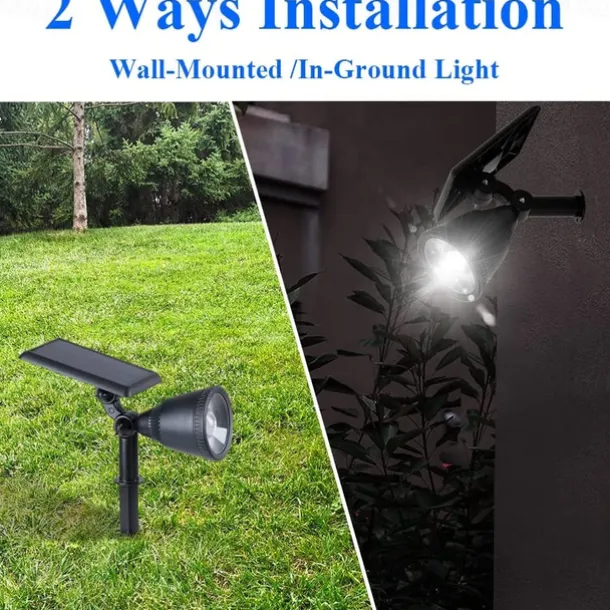 Outdoor Solar Spotlight - Waterproof Pathway Garden Spotlights, Solar Sunset Projection Lights for Lawn, Park, Terrace & Landscape Decoration