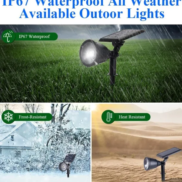 Outdoor Solar Spotlight - Waterproof Pathway Garden Spotlights, Solar Sunset Projection Lights for Lawn, Park, Terrace & Landscape Decoration