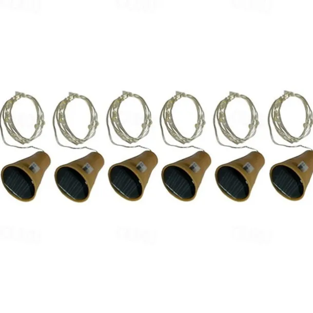 Outdoor Solar String Light LED Solar Garden Light 6pcs 2M 20LED Solar Powered Wine Bottle Cork Shaped LED Copper Wire String Festival Outdoor Fairy Garland Lights