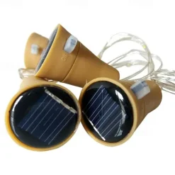 Outdoor Solar String Light LED Solar Garden Light 6pcs 2M 20LED Solar Powered Wine Bottle Cork Shaped LED Copper Wire String Festival Outdoor Fairy Garland Lights
