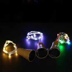 Outdoor Solar String Light LED Solar Garden Light 6pcs 2M 20LED Solar Powered Wine Bottle Cork Shaped LED Copper Wire String Festival Outdoor Fairy Garland Lights