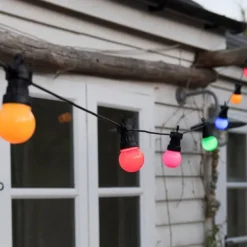 Outdoor Solar String Light 5M Waterproof String Light with Remote Control G50 Bulb Light Outdoor Waterproof LED String Light 10LEDs Fairy Lights Garden Patio Wedding Christmas Cafe Decoration Lamp