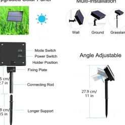 Outdoor Solar String Lights 100M 800LED 50M 500LED Upgraded Fairy Christmas String Lights Ambiance Lighting for Outdoor Patio Lawn Remote Control Memory Function IP65 Waterproof Garden Light