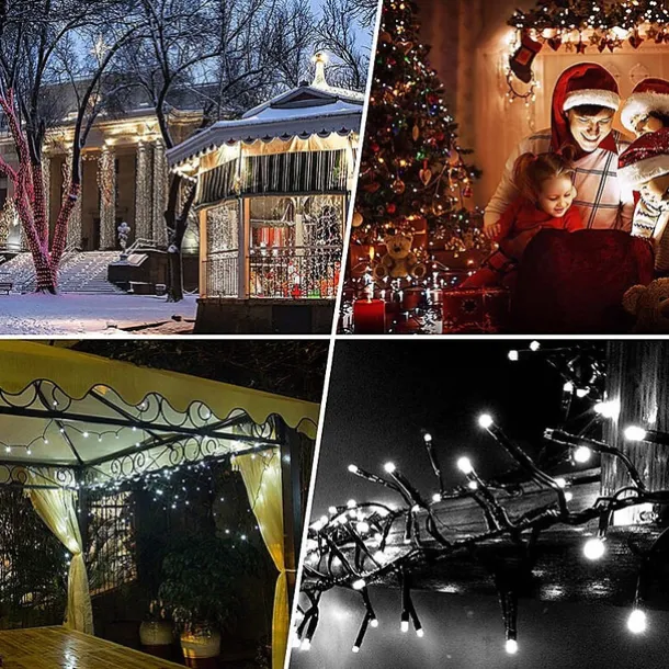 Outdoor Solar String Light 22M 200LED Solar LED String Light Outdoor String Lights 8 Function Fairy Lights Outdoor Waterproof Garden Lawn Courtyard Christmas Decoration Light LED Solar Garden Light