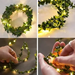 Outdoor Solar String Light Outdoor Waterproof Solar Leaf 5M 50LEDs Fairy String Lghts Christmas Wedding Garden Patio Decoration LED Solar Garden Light