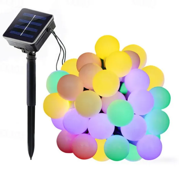 Outdoor Solar String Light Solar LED String Lights Matte Bulb Warm White Colorful White 8 Mode Outdoor Waterproof 7M 50LEDs Fairy Lights Christmas Wedding Holiday Decoration Lights Garden Light