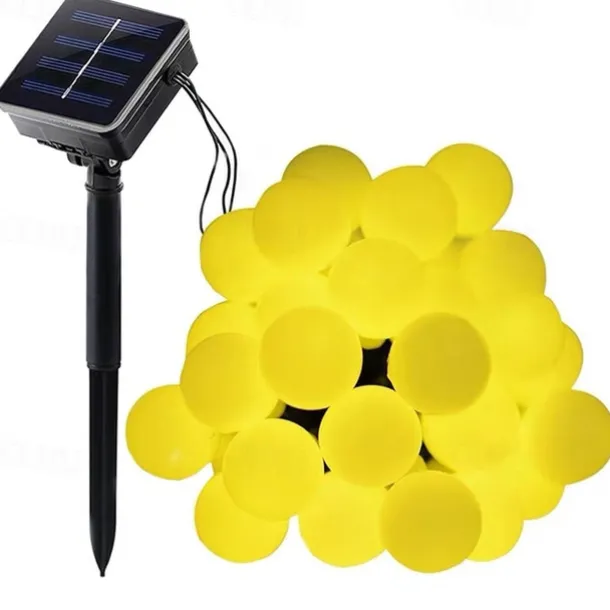 Outdoor Solar String Light Solar LED String Lights Matte Bulb Warm White Colorful White 8 Mode Outdoor Waterproof 7M 50LEDs Fairy Lights Christmas Wedding Holiday Decoration Lights Garden Light