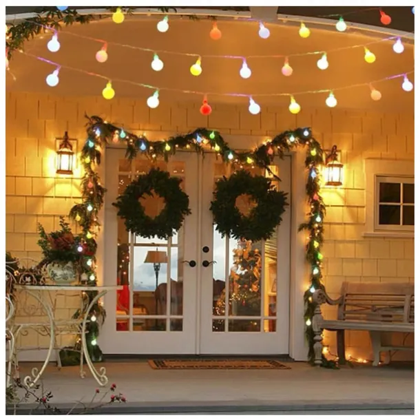 Outdoor Solar String Light Solar LED String Lights Matte Bulb Warm White Colorful White 8 Mode Outdoor Waterproof 7M 50LEDs Fairy Lights Christmas Wedding Holiday Decoration Lights Garden Light