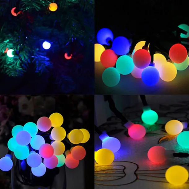Outdoor Solar String Light Solar LED String Lights Matte Bulb Warm White Colorful White 8 Mode Outdoor Waterproof 7M 50LEDs Fairy Lights Christmas Wedding Holiday Decoration Lights Garden Light