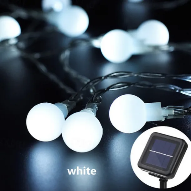 Outdoor Solar String Light Solar LED String Lights Matte Bulb Warm White Colorful White 8 Mode Outdoor Waterproof 7M 50LEDs Fairy Lights Christmas Wedding Holiday Decoration Lights Garden Light