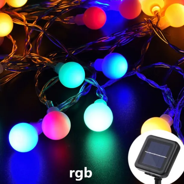 Outdoor Solar String Light Solar LED String Lights Matte Bulb Warm White Colorful White 8 Mode Outdoor Waterproof 7M 50LEDs Fairy Lights Christmas Wedding Holiday Decoration Lights Garden Light