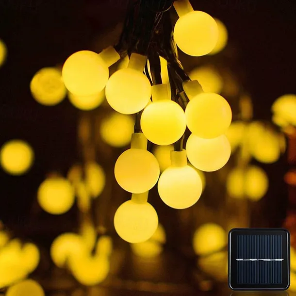 Outdoor Solar String Light Solar LED String Lights Matte Bulb Warm White Colorful White 8 Mode Outdoor Waterproof 7M 50LEDs Fairy Lights Christmas Wedding Holiday Decoration Lights Garden Light