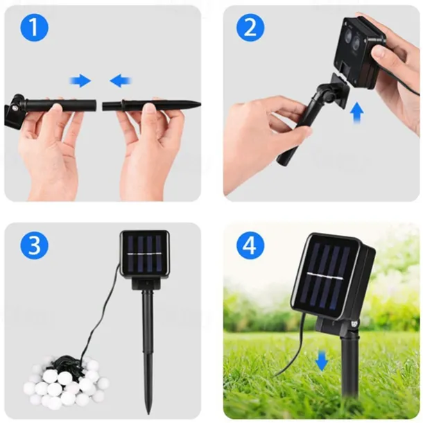 Outdoor Solar String Light Solar LED String Lights Matte Bulb Warm White Colorful White 8 Mode Outdoor Waterproof 7M 50LEDs Fairy Lights Christmas Wedding Holiday Decoration Lights Garden Light