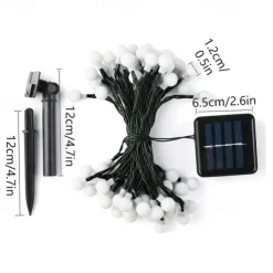 Outdoor Solar String Light Solar LED String Lights Matte Bulb Warm White Colorful White 8 Mode Outdoor Waterproof 7M 50LEDs Fairy Lights Christmas Wedding Holiday Decoration Lights Garden Light