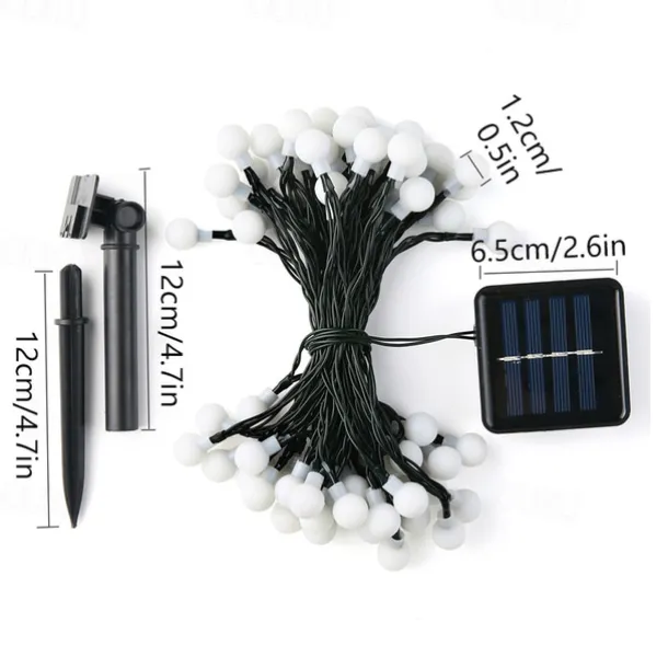 Outdoor Solar String Light Solar LED String Lights Matte Bulb Warm White Colorful White 8 Mode Outdoor Waterproof 7M 50LEDs Fairy Lights Christmas Wedding Holiday Decoration Lights Garden Light