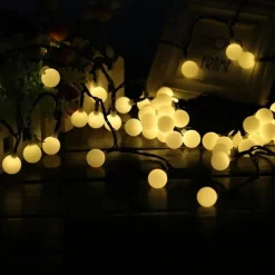 Outdoor Solar String Light Solar LED String Lights Matte Bulb Warm White Colorful White 8 Mode Outdoor Waterproof 7M 50LEDs Fairy Lights Christmas Wedding Holiday Decoration Lights Garden Light