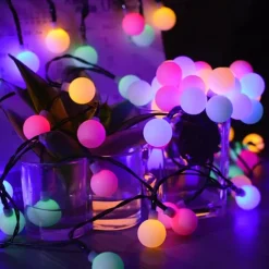 Outdoor Solar String Light Solar LED String Lights Matte Bulb Warm White Colorful White 8 Mode Outdoor Waterproof 7M 50LEDs Fairy Lights Christmas Wedding Holiday Decoration Lights Garden Light
