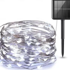 Outdoor Solar String Lights, Solar Powered Fairy Lights With 8 Modes Waterproof Decoration Copper Wire Lights For Patio Yard Trees Christmas Wedding Party