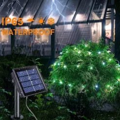 Outdoor Solar String Lights, Solar Powered Fairy Lights With 8 Modes Waterproof Decoration Copper Wire Lights For Patio Yard Trees Christmas Wedding Party