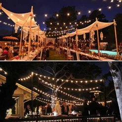 Outdoor Solar String Lights, 10M 50LED Waterproof Christmas Fairy Lights with 8 Modes, Crystal Ball Design for Christmas, Garden, Lawn, Porch, Gazebo & Bistro Decor